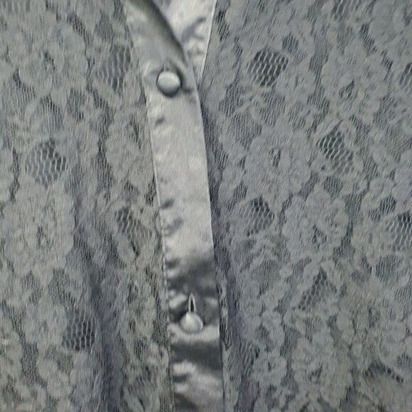 Vintage Victoria Secret Gold Tag Sheer Lace Front Long Sleeve Dress M/L - Picture 5 of 10